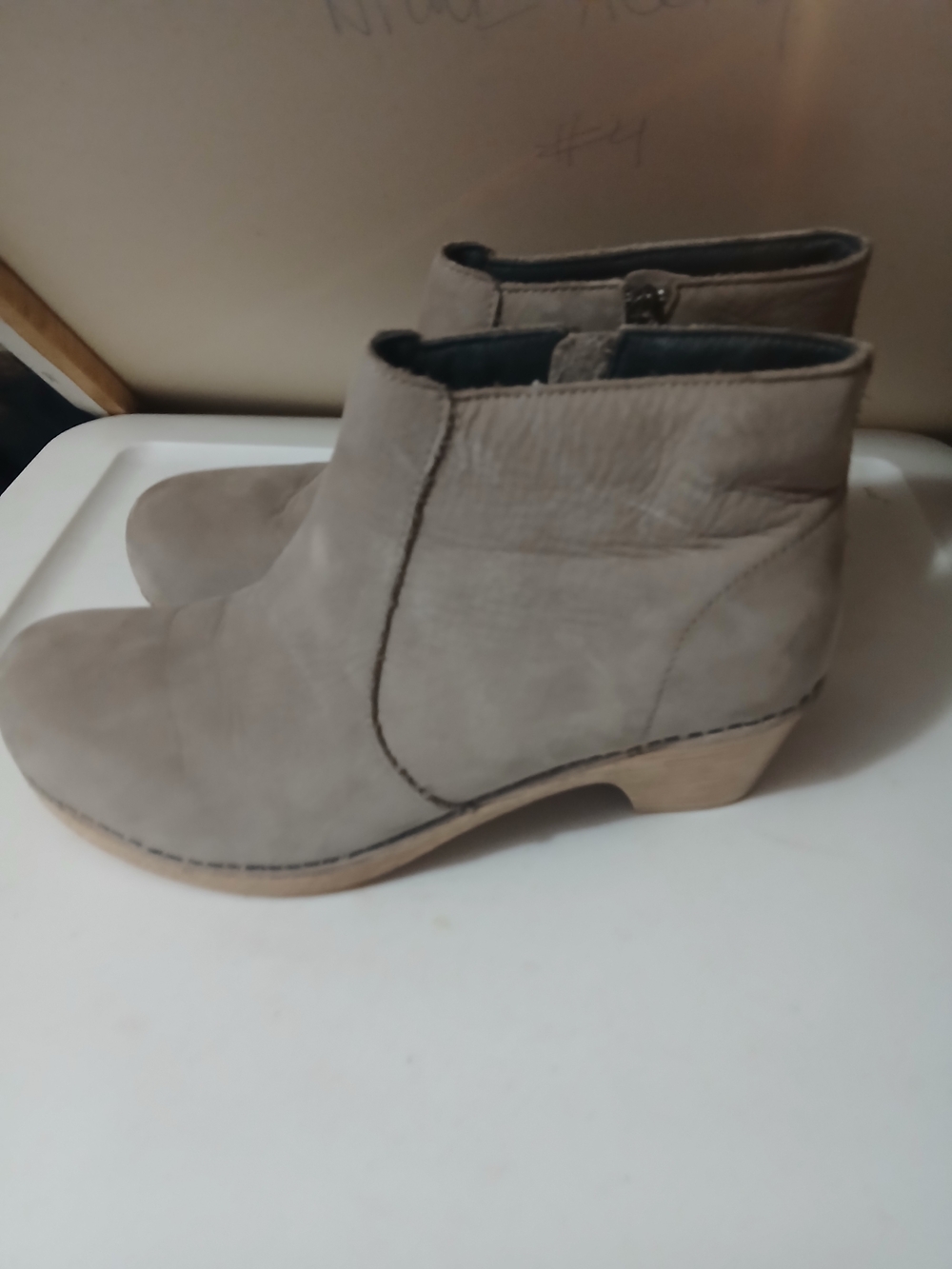 Women's DANSKO Taupe Suede Ankle Bootie - Classic Low Heel